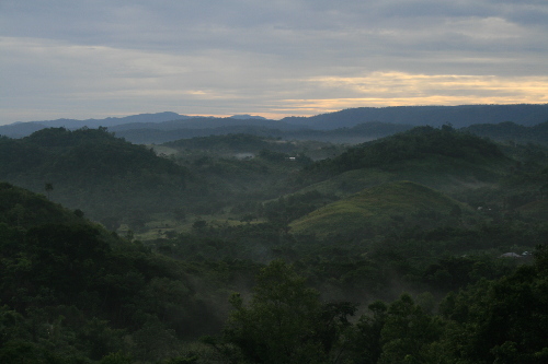 Misty hills and valleys